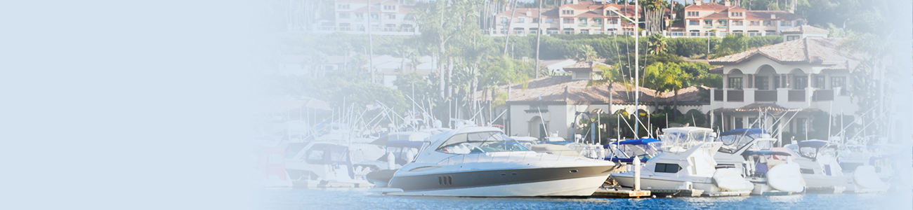 Marina with boats and waterfront buildings.